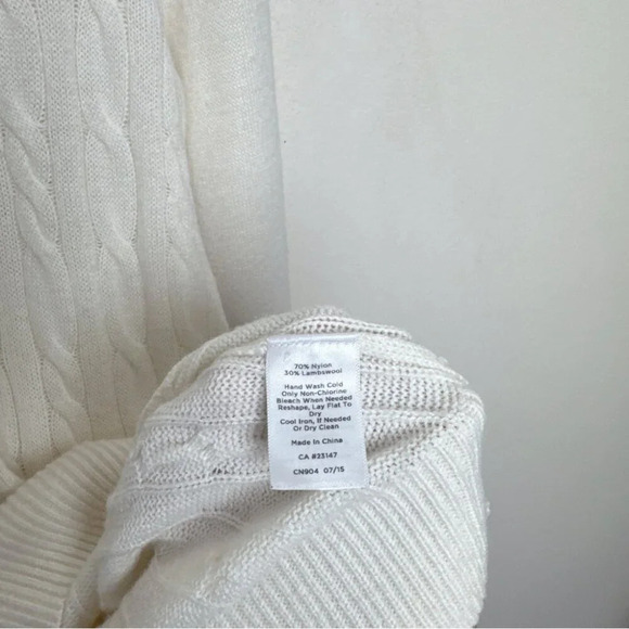 Talbots Womens Small Crew Neck Cable Lambswool Sweater - Picture 12 of 15